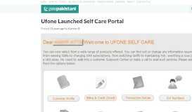 
							         Ufone Launched Self Care Portal - ProPakistani								  
							    