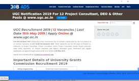 
							         UGC Delhi Recruitment 2019 | Apply Online For 12 UGC Jobs ...								  
							    