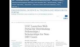
							         UGC Launches Web Portal for Distributing Fellowships / Scholarships ...								  
							    