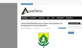 
							         UHAS 2019/2020 Resources, News and Updates for Prospective ...								  
							    