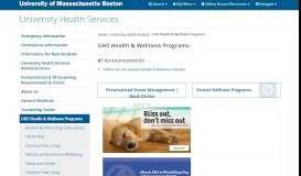 
							         UHS Health & Wellness - University of Massachusetts Boston								  
							    