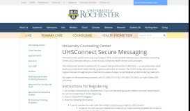 
							         UHSConnect Secure Messaging | UHS - University of Rochester								  
							    