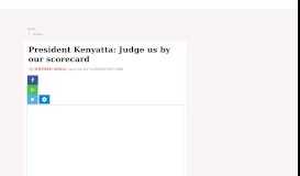 
							         UhuRuto: Judge us by our scorecard : The Standard								  
							    