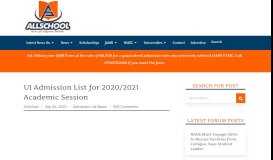 
							         UI Admission List for 2018/2019 Session is Out [First Batch] - AllSchool								  
							    