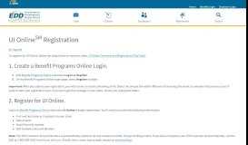 
							         UI Online Registration - EDD - CA.gov								  
							    