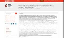 
							         UIC Portal to Biomedical Research Careers (UIC PBRC) PREP ...								  
							    