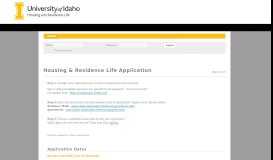 
							         UIDAHO - Housing & Residence Life Application								  
							    