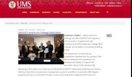 
							         UiNVEST and KLIA College Seal MoA - UMS								  
							    