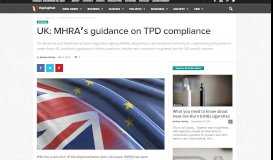 
							         UK: MHRA's guidance on TPD compliance | Vaping Post								  
							    