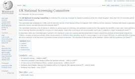 
							         UK National Screening Committee - Wikipedia								  
							    