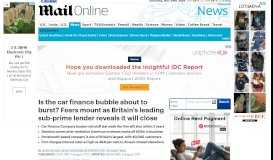 
							         UK sub-prime lender Car Finance Company to close | Daily Mail Online								  
							    