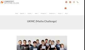 
							         UKMC (Maths Challenge) | Lowestoft Sixth Form College								  
							    