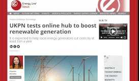 
							         UKPN tests online hub to boost renewable generation - Energy Live ...								  
							    