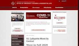 
							         UL Lafayette Move-In Central | Office of University Housing								  
							    