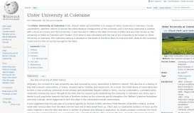 
							         Ulster University at Coleraine - Wikipedia								  
							    