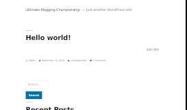 
							         Ultimate Blogging Championship – Just another WordPress site								  
							    