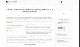 
							         Ultimate Software Delivers UltiPro® Through Software-as-a ...								  
							    