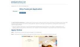 
							         Ultra Foods Job Application - Apply Online								  
							    