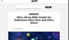 
							         Ultra Warp Ride Guide for Pokémon Ultra Sun and Ultra Moon - Attack ...								  
							    