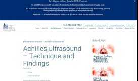 
							         Ultrasound tutorial - Achilles Ultrasound | East River Medical Imaging								  
							    