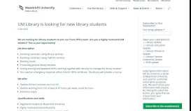 
							         UM Library is looking for new library students - Maastricht University ...								  
							    