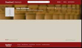 
							         Uma Krishnan Student and HR Portal Developer ... - Stanford Profiles								  
							    