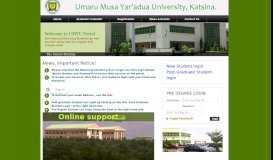 
							         Umaru Musa Yaradua University, Kastina.: Welcome								  
							    