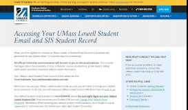 
							         UMass Lowell Student SIS and Email Accounts								  
							    