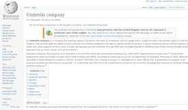 
							         Umbrella company - Wikipedia								  
							    