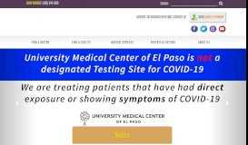
							         UMC - El Paso | University Medical Center of El Paso | Welcome								  
							    
