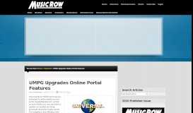 
							         UMPG Upgrades Online Portal Features : - MusicRow								  
							    