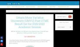 
							         UMYU Post-UTME Screening Result is out - 2018/2019								  
							    