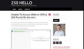 
							         Unable To Access OWA or Office 365 Portal On Servers – 250 Hello								  
							    