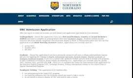
							         UNC Admission Application - University of Northern Colorado								  
							    
