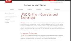 
							         UNC Online – Courses and Exchanges | Student Services Center | NC ...								  
							    