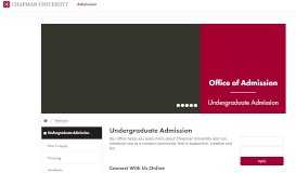 
							         Undergraduate Admission | Chapman University								  
							    