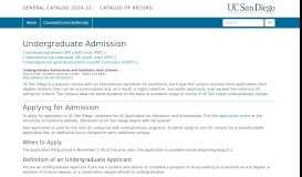 
							         Undergraduate Admission - UC San Diego								  
							    