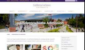 
							         Undergraduate Admission - Undergraduate Admission | Cal Lutheran								  
							    
