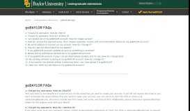 
							         Undergraduate Admissions - Baylor University								  
							    