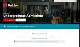 
							         Undergraduate Admissions | Berklee College of Music								  
							    