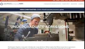 
							         Undergraduate Admissions - Colorado School of Mines								  
							    