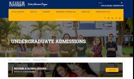 
							         Undergraduate Admissions - Keiser University								  
							    