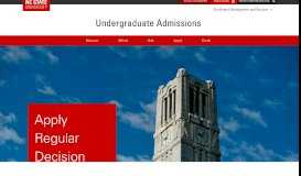 
							         Undergraduate Admissions | NC State University								  
							    