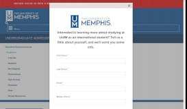 
							         Undergraduate Admissions - The University of Memphis								  
							    