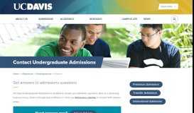 
							         Undergraduate Admissions | UC Davis								  
							    
