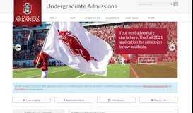 
							         Undergraduate Admissions | University of Arkansas								  
							    