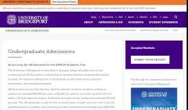 
							         Undergraduate Admissions | University of Bridgeport								  
							    