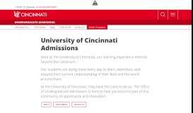 
							         Undergraduate Admissions - University of Cincinnati								  
							    