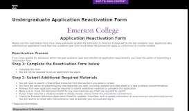 
							         Undergraduate Application Reactivation Form - Admission - Emerson ...								  
							    