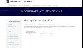 
							         Undergraduate - Apply Now | UNIVERSITY OF GHANA								  
							    
